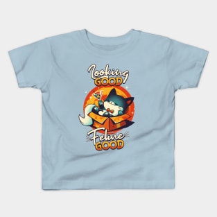 Feline Good - Cute Fancy Cat Kids T-Shirt